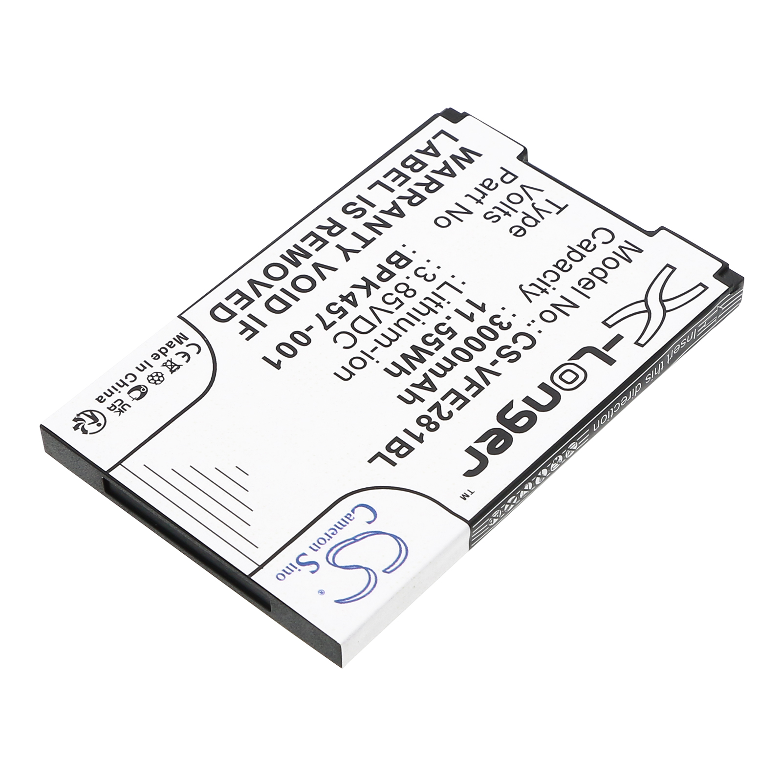 Replacement Battery for Verifone BPK457-001, e280s, e280s V2, Lithium-ion 3000mAh