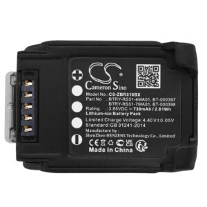 730 mAh for Zebra BT-000397,BT-000398,BTRY-RS51-4MA01,BTRY-RS51-7MA01