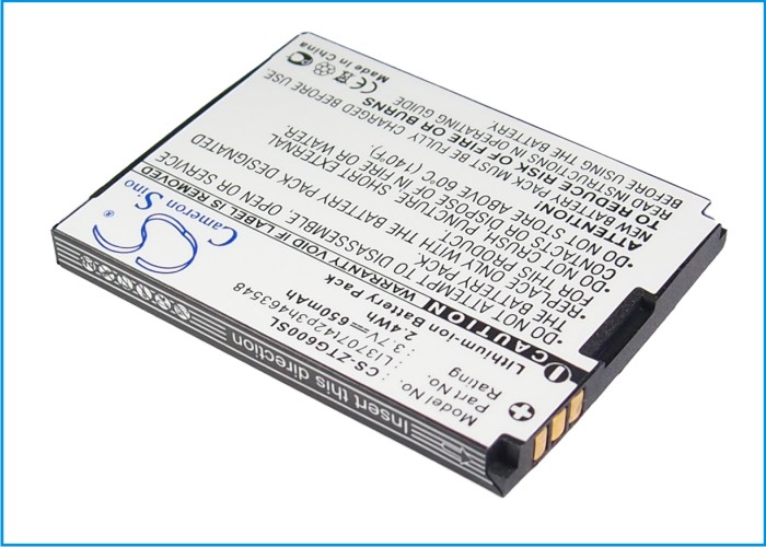 650 mAh for ZTE Li3704T42P3h463548,LI3707T42H3h463548,LI3707T42P3h463548,LI3708T42P3h463548