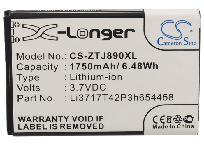 1750 mAh for Verizon Li3717T42P3h654458