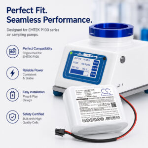 5200mAh Replacement Battery for Emtek P100 Portable Microbial Air Sampler