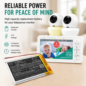 5000mAh Replacement Battery for Momcozy BM01, Babysense HD S2, Bonoch MegaView Baby Monitor 7 BBM01, BBM03, BBM05
