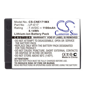 Replacement Battery for Canon LP-E17, Lithium-ion 1100mAh