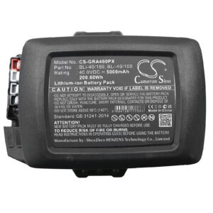 5000 mAh for Gardena 28311,9842,9843,9843-20,BLi-40/100,BLi-40/160