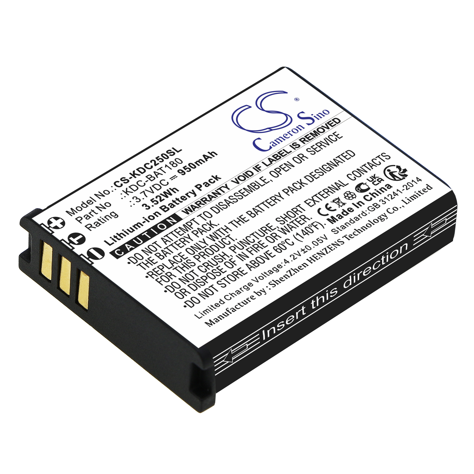 950 mAh for KOAMTAC KDC-BAT180