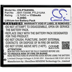 1700 mAh for Pantech BAT-7200M,PTL21UAA