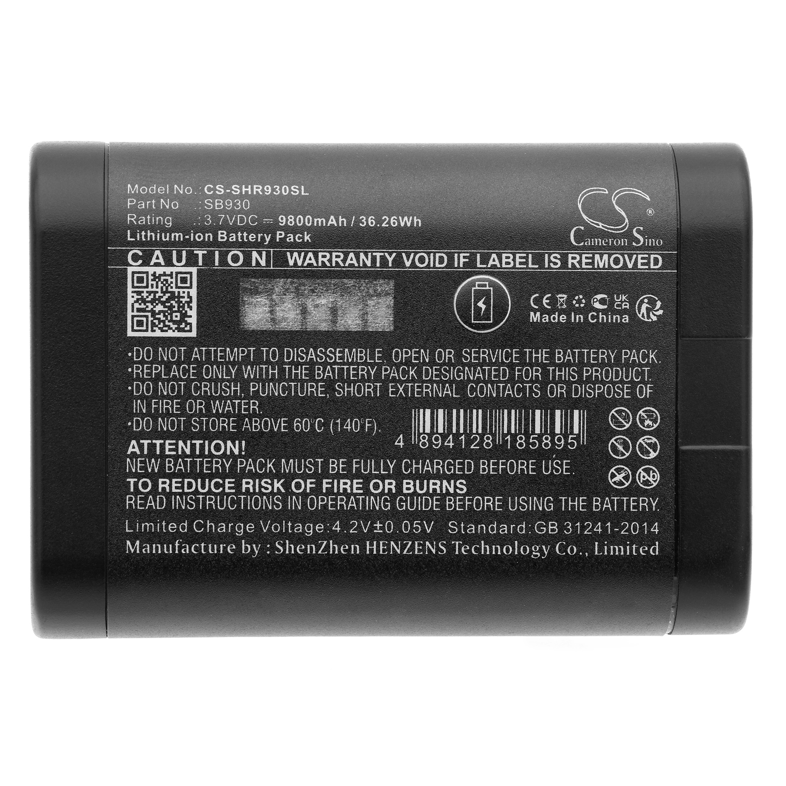9800 mAh for Shure SB930