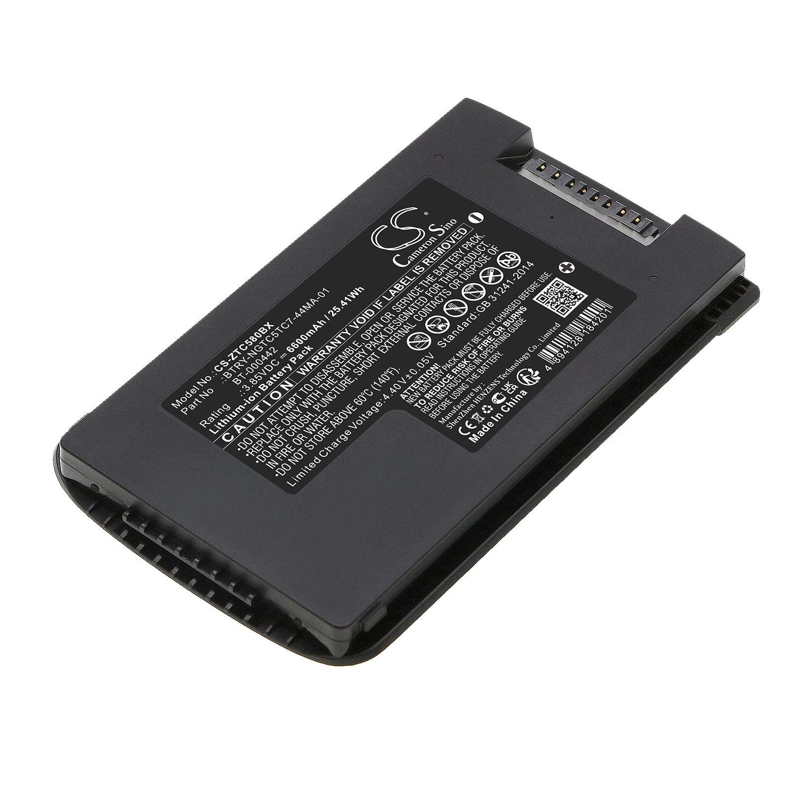 6600 mAh for Zebra BT-000442A,BTRY-NGTC5TC7-66MA-01