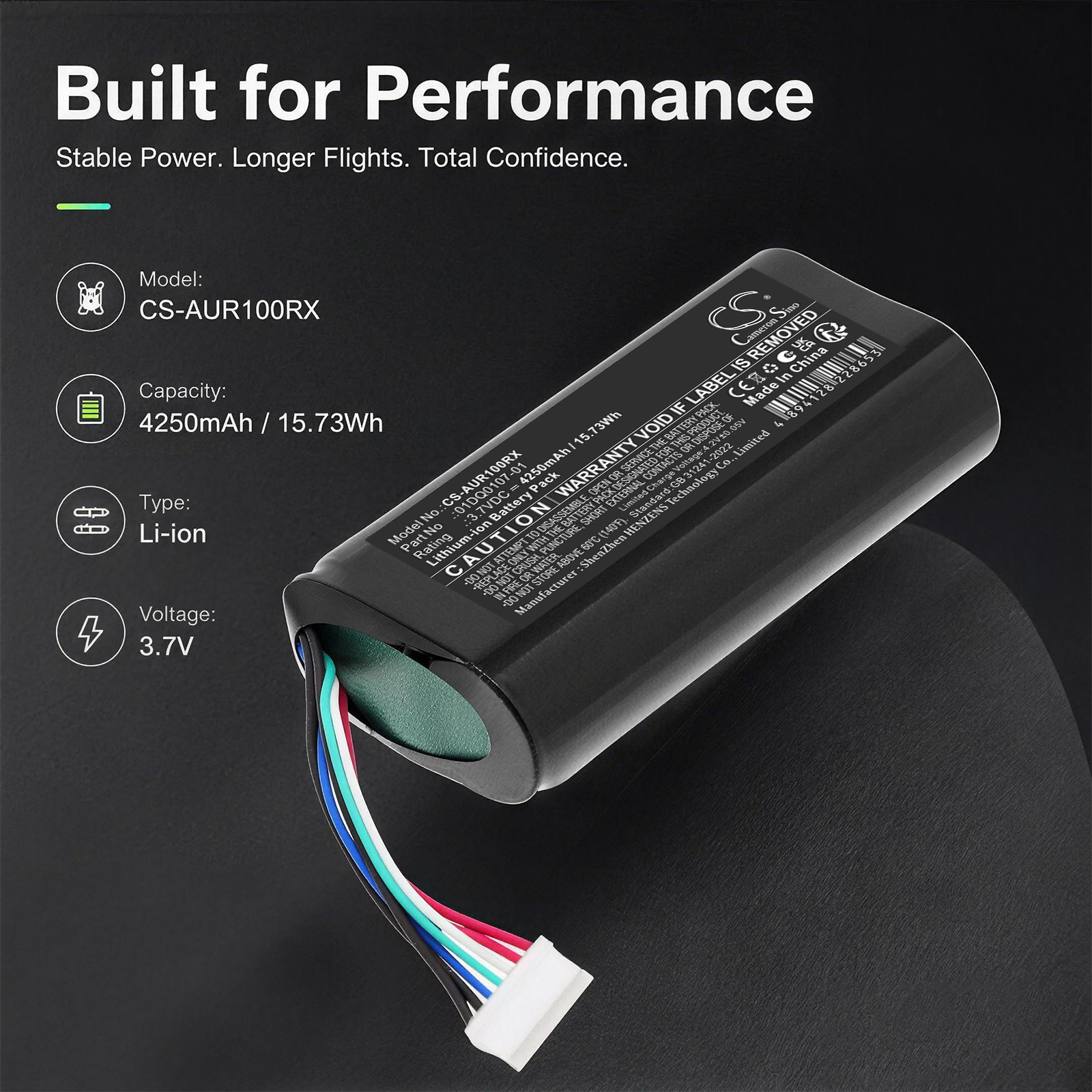 4800mAh Replacement Battery for Autel Evo V1 Remote Controller, Evo V2 Remote Controller, 01DQ0107-01, EF7