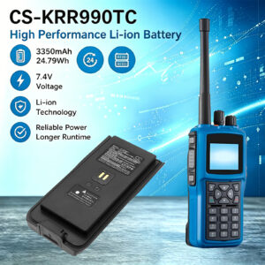 3350mAh Replacement Battery for Kirisun KB-98A, KB-990, DP980, DP985, DP990, DP995 With Type-C Port Charger
