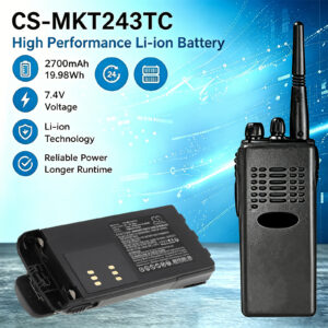 2700mAh Replacement Battery for Motorola PMNN4021,PMNN4045,PMNN4053,PMNN4151AR,PMNN4157,CT150 CT250 CT450 CT450LS GP140 GP240 GP280 GP308 GP320 GP328 GP330 GP338 GP339 GP340 GP360 GP380 GP540 GP580 GP640 GP680 With Type-C Port Charger