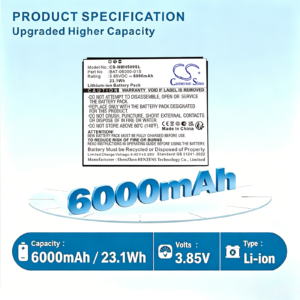 6000mAh Replacement Battery for Sonim H500 5G Mobile Hotspot, BAT-06000-01S