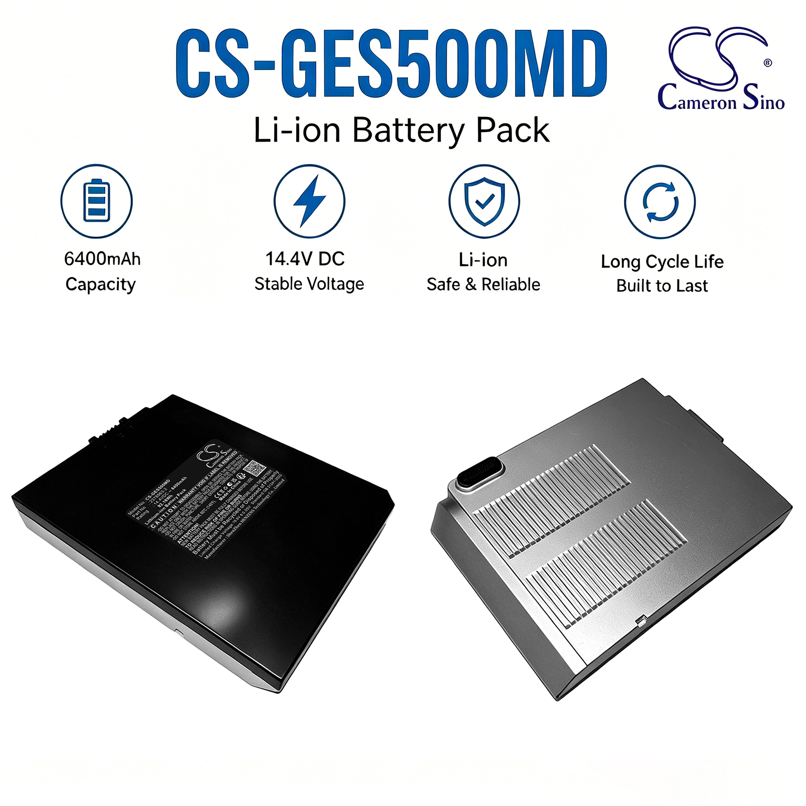 6400mAh Replacement Battery for GE Echographe Voluson I, Vivid-Q, Vivid S5, Vivid S6, Vivid I, Vivid q