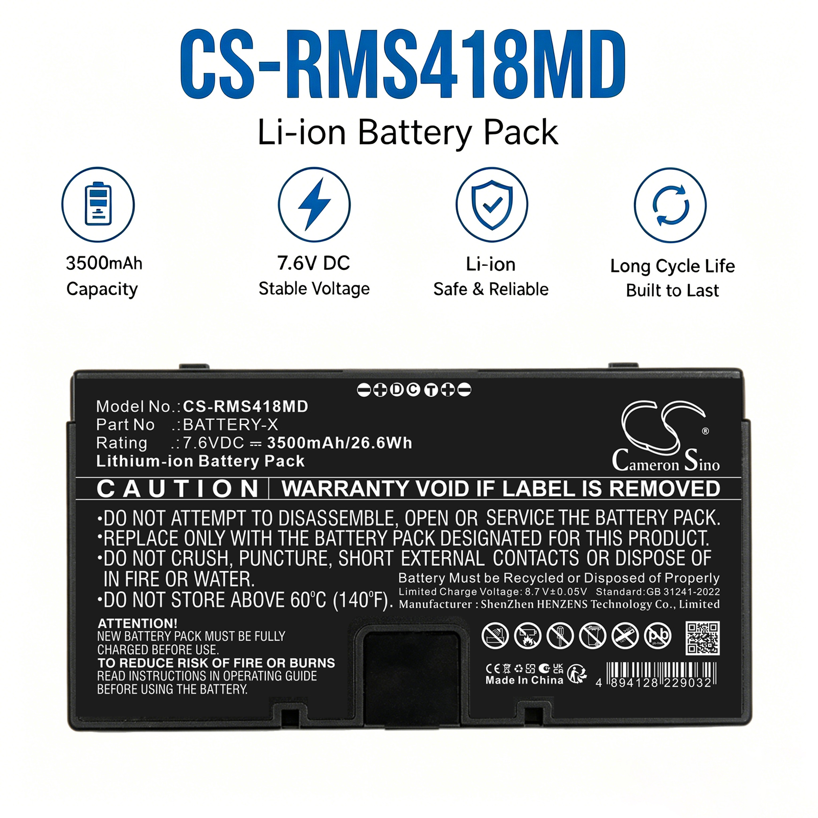 3500mAh Replacement Battery for iRay XF DR Panel, Mars1417XF DR Panel, Mars1417X,F Mars1717XF, Mars1417XF-GSIa, Mars1417XF-CSI, Mars1717XF-GSI, Mars1717XF-CSI