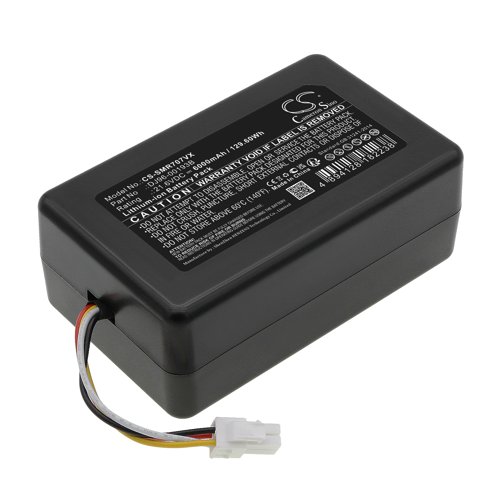 6000 mAh for Samsung DJ68-00741V-00,DJ96-00193B,DJ96-00193F,VCA-RBT72
