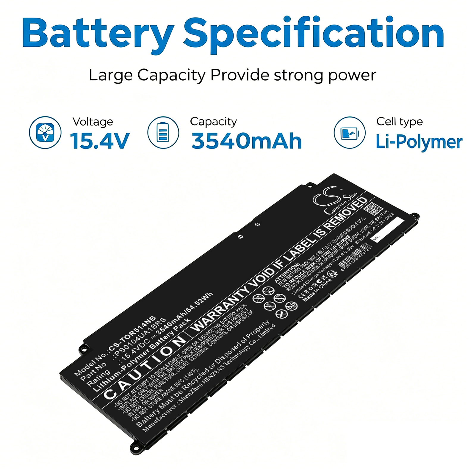 3540mAH Replacement Battery for Toshiba Dynabook Tecra A40-J-12E, A40-J-1OX, A50-J, A50-J-12U, Portege X40-K, X40-D, PS0104UA1BRS