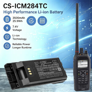 3300mAh Replacement Battery for ICOM BP-283, BP-284, BP-303, IC-F3400, IC-F4400, IC-F7010, IC-F7020, IP730D, IP740D With Type-C Port Charger
