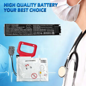 Replaces battery for Physio-Control LIFEPAK CR Plus/EXPRESS CHARGE-PAK, 1600mAh, 12V