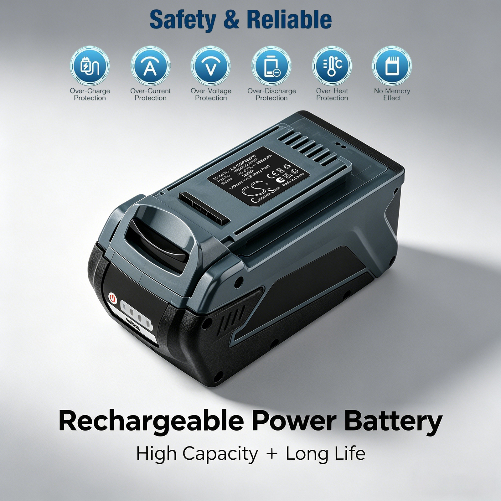 4000mAh Replacement Battery for Wild Badger Power WB40V2.0AHB 40 Volt 4.0Ah Lithium-Ion Battery, Blue-Reliable Power for 40V Tools, Compatible with Trimmers, Blowers, Mowers & More
