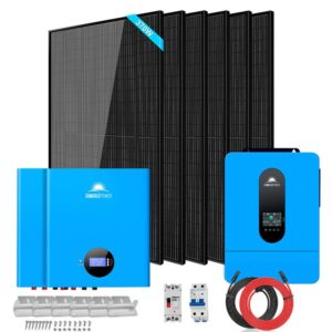 Off-Grid Solar Kit 6500W 48VDC 120/240VAC 5.12KWH/10.24KWH Lithium Battery 6 X 370 Watts Solar Panels SGM-655M/ SGM-6510M